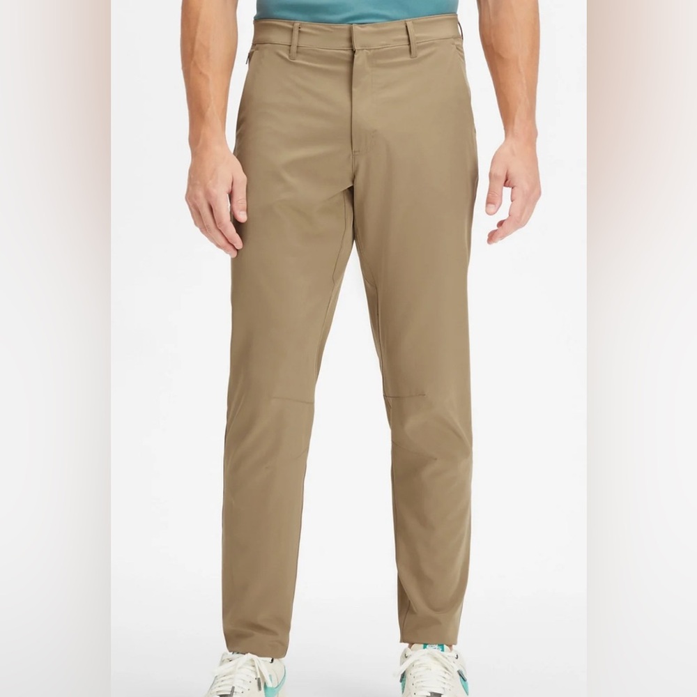 Fabletics The Only Pant Dark Twill Khaki Performance Stretch Golf Men's 36x32
